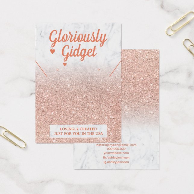 Marbre rose or parties scintillant boucles d'oreil (Bureau)