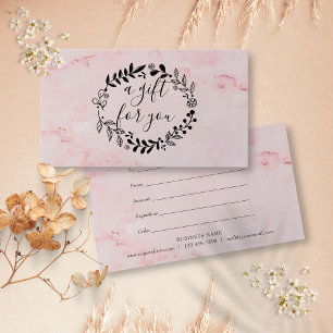 Marbre rose Woodland Garland Certificat cadeau