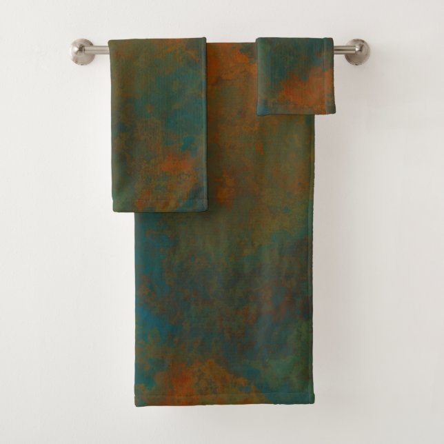 Marbre rouille et turquoise abstrait 4 (En situation)
