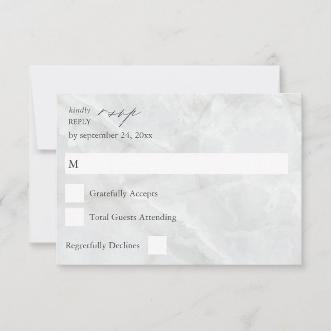 Marbre RSVP Pas de carte de repas (Devant)