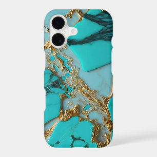 Marbre Turquoise avec Veines Dorées