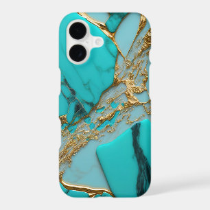 Marbre Turquoise avec Veines Dorées