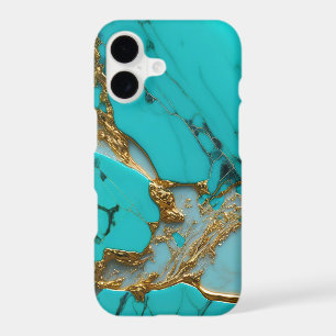 Marbre Turquoise avec Veines Dorées