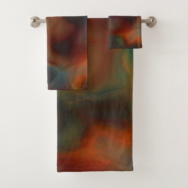 Marbre turquoise et rouille abstrait (En situation)