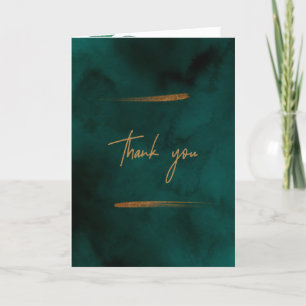 Marbre vert émeraude & Carte de remerciements doré
