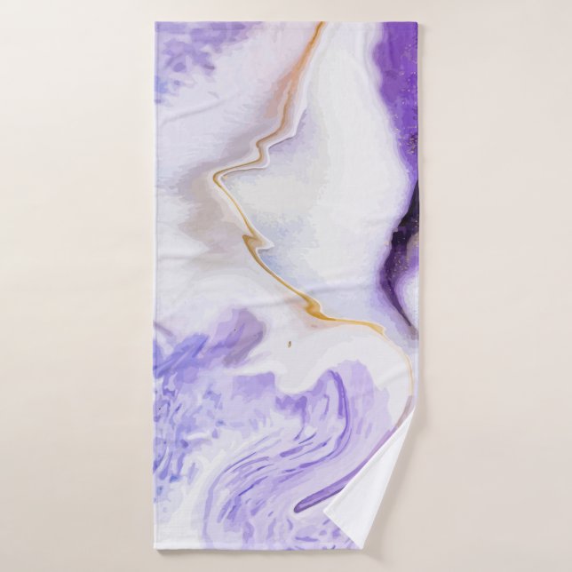 marbre violet Abstrait (Serviette de bain)