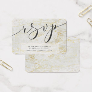Marbres modernes Blanc avec Gold RSVP Insérez les