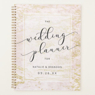 Marbres modernes en Blush avec plans Mariages or