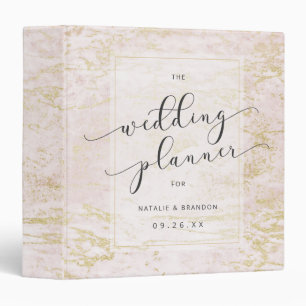 Marbres modernes en Blush Wedding planner Classeur