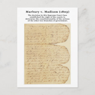 Marbury v. Madison, 5 U.S. 137 (1803) Postcard