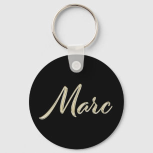 Marc Name whitegold Button Schlüsselanhänger Keychain