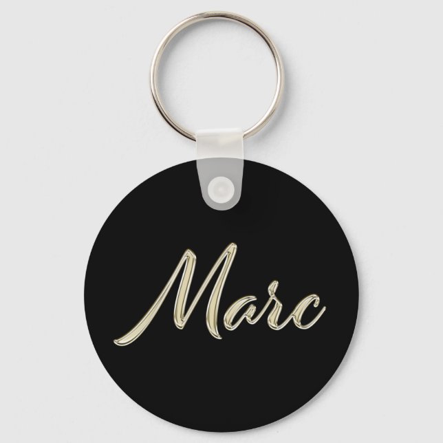 Marc Name whitegold Button Schlüsselanhänger Keychain (Front)
