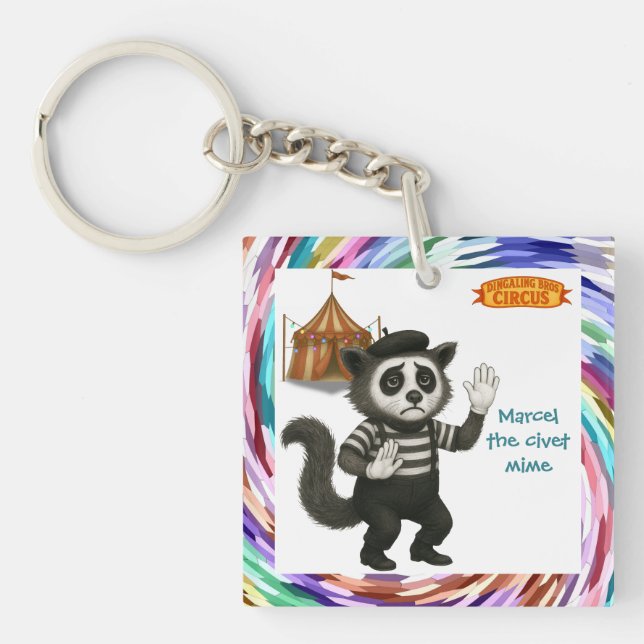 Marcel, civet mime keychain (Front)