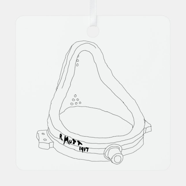 Marcel Duchamp's Fountain R.Mutt 1917 Metal Ornament (Front)