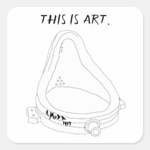 Marcel Duchamp's Fountain R.Mutt 1917 Square Sticker
