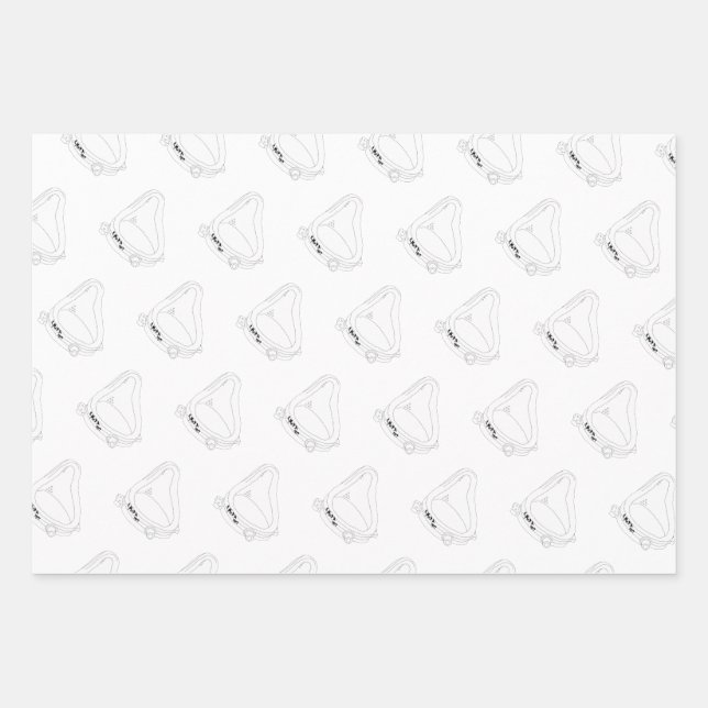 Marcel Duchamp's Fountain R.Mutt 1917 Wrapping Paper Sheet (Front)