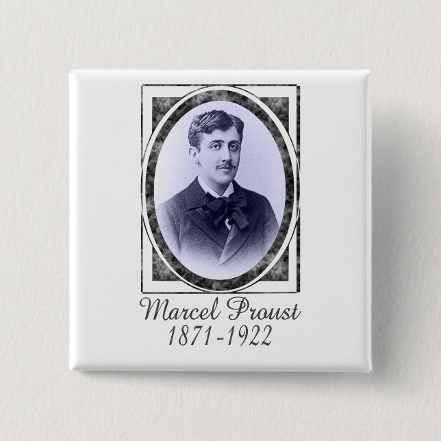 Marcel Proust 2 Inch Square Button (Front)