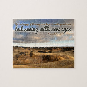 Marcel Proust Inspirational Quote "New eyes" Jigsaw Puzzle