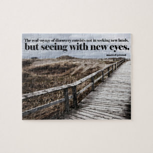 Marcel Proust Inspirational Quote "New eyes" Jigsaw Puzzle
