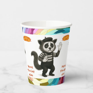 Marcel the mime paper cups