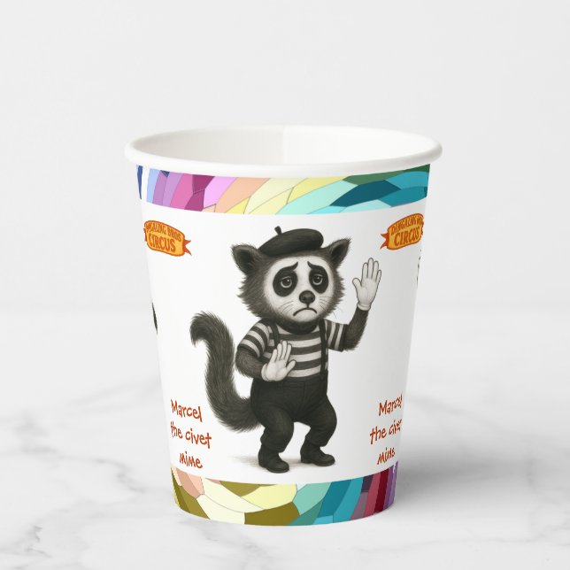 Marcel the mime paper cups (Left)