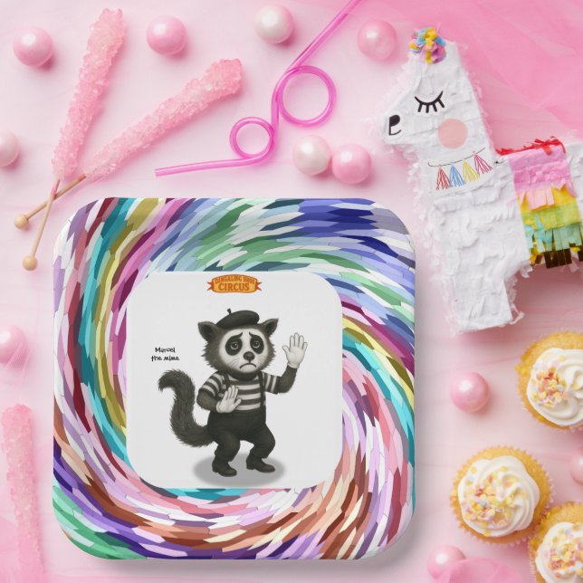 Marcel the mime paper plate (Party)