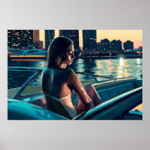 Marcela enjoying a Miami sunset on the water