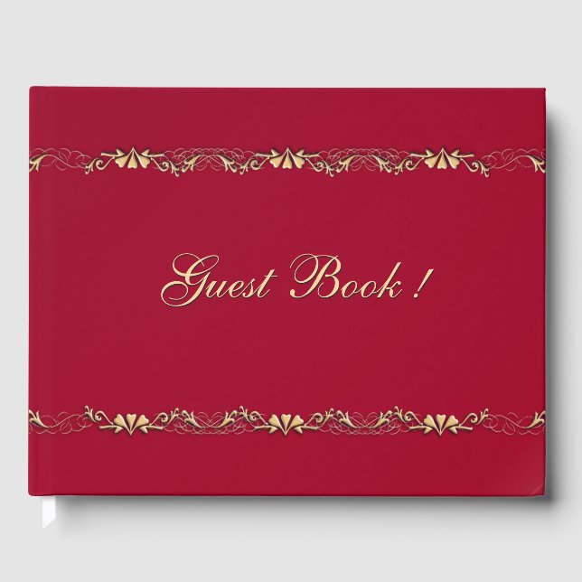 Marcella  and Gold Design Guest Book (Front)