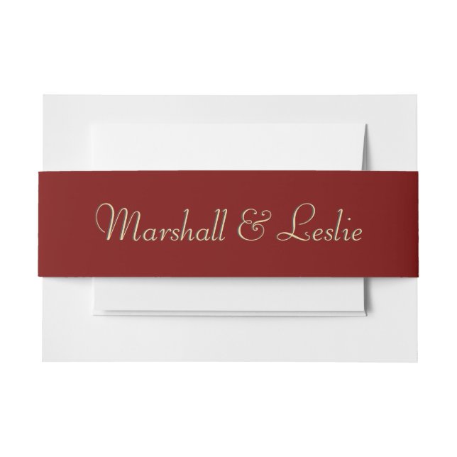 Marcella  and Gold Invitation Belly Band (Front Example)