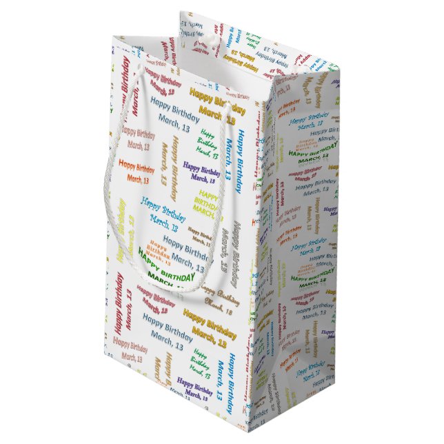 March, 13 Birthday Gift Bag (Back Angled)