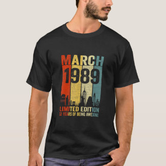 March 1989 33 Years Of Being Awesome T-Shirt