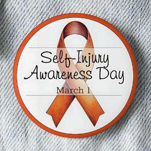 March 1 Self-Injury Awareness Day 2 Inch Round Button