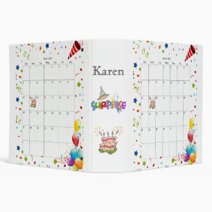 March 2022 Calendar Happy Birthday Binder 