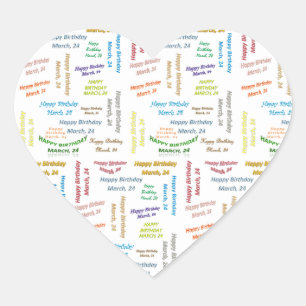 March, 24 Birthday Sticker