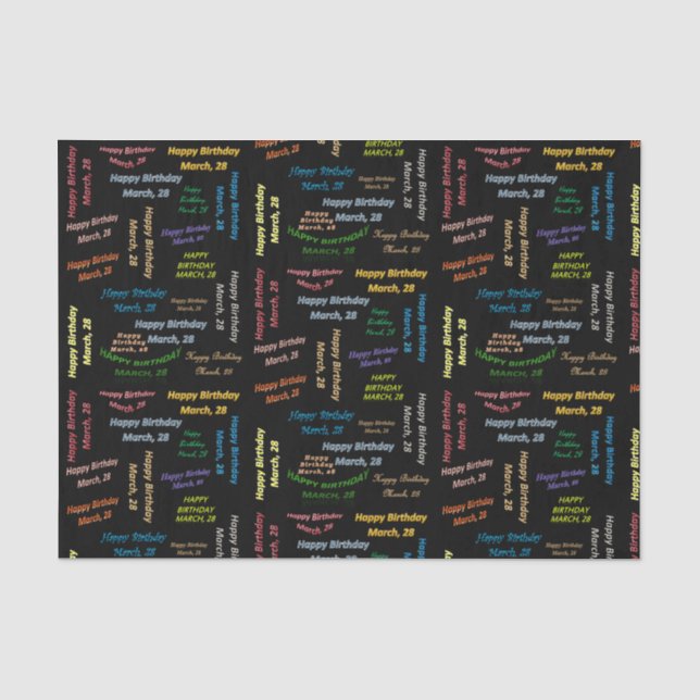 March, 28 Birthday Tissue Paper (Front)