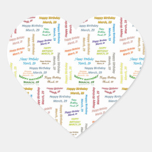 March, 29 Birthday Sticker