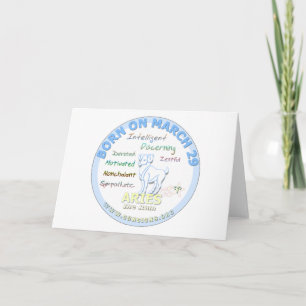March 29th Birthday - Aries Card