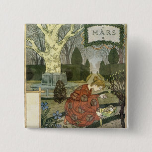 March 2 Inch Square Button