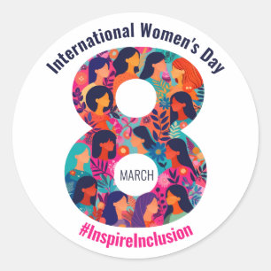 March 8 International Women's Day IWD Classic Round Sticker