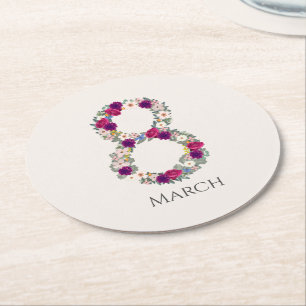 March 8 International Womens Day     Round Paper Coaster