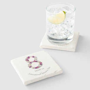 March 8th International Women's Day Stone Coaster