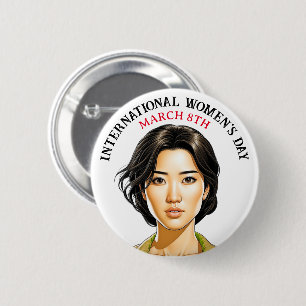 March 8th is International Women's Day 2 Inch Round Button