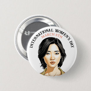 March 8th is International Women's Day 2 Inch Round Button