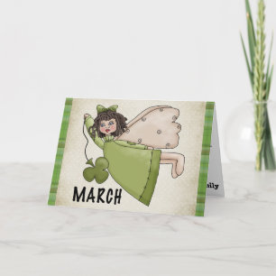 March Angel Blank St. Patrick's Day Greeting Card