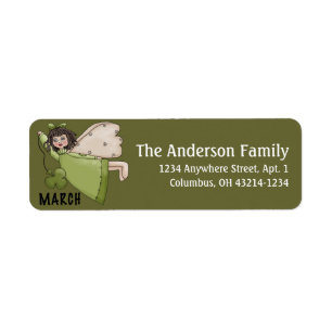 March Angel of the Month Return Address Labels