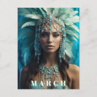 *~* MARCH  AP53  AQUAMARINE Boho Headdress