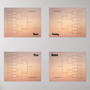 March Basketball Quadrant Bracket Orange Ombre