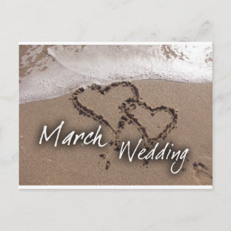 March  Beach Destination Weddin... - Customized Announcement Postcard