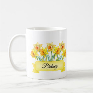 March Birth Flower Personalized Daffodil Mug