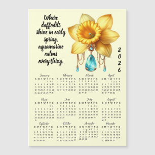 March Birth Flower & Stone Calendar